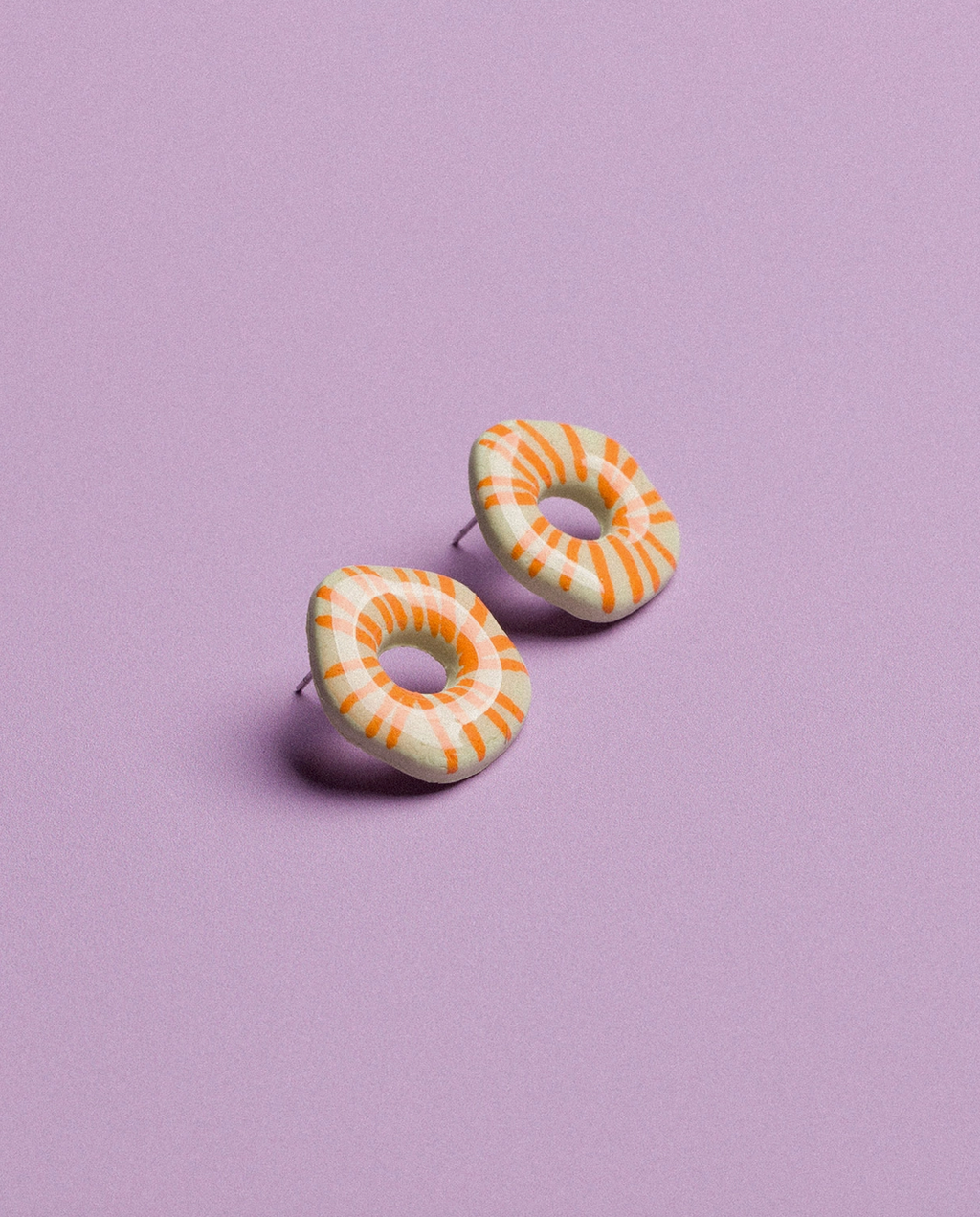 Orecchini donut a righe