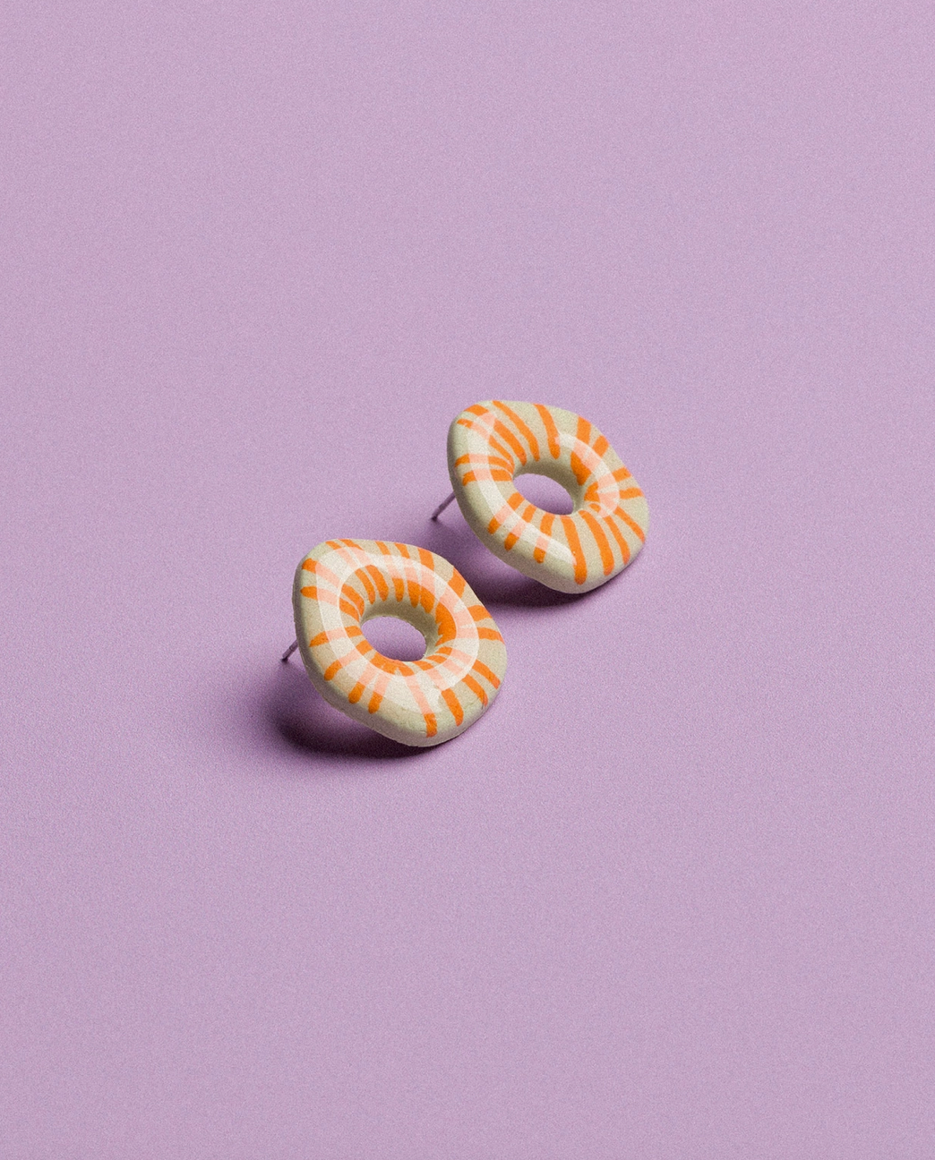 Orecchini donut a righe