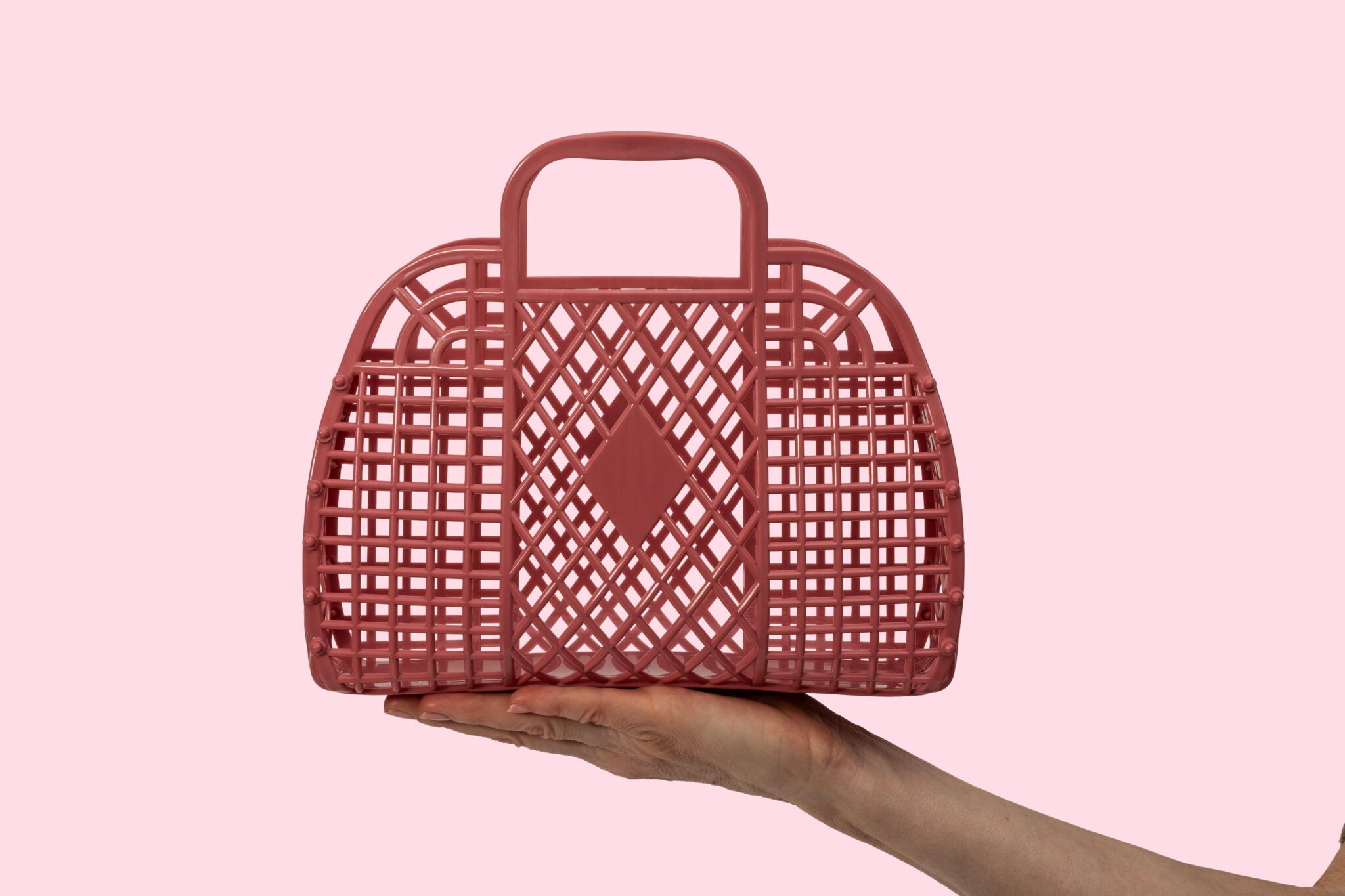 Sun Jellies - Retro Basket small Blush Pink