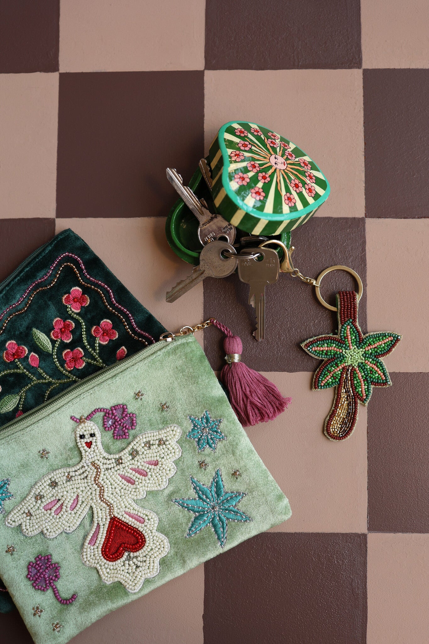 Portachiavi con Perline Palmtree – Fatto a Mano