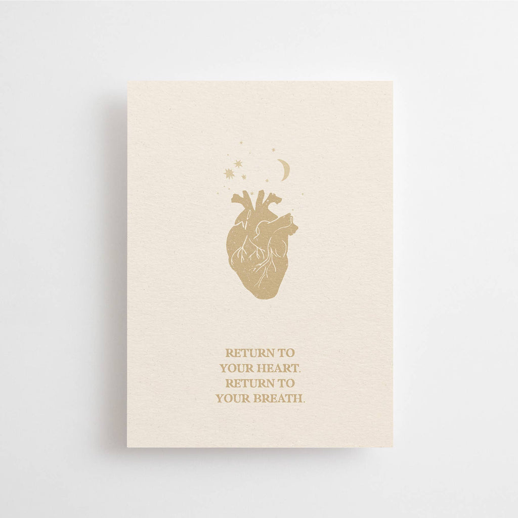 Mini cartolina - Ritorna al tuo cuore. Ritorna al tuo respiro.