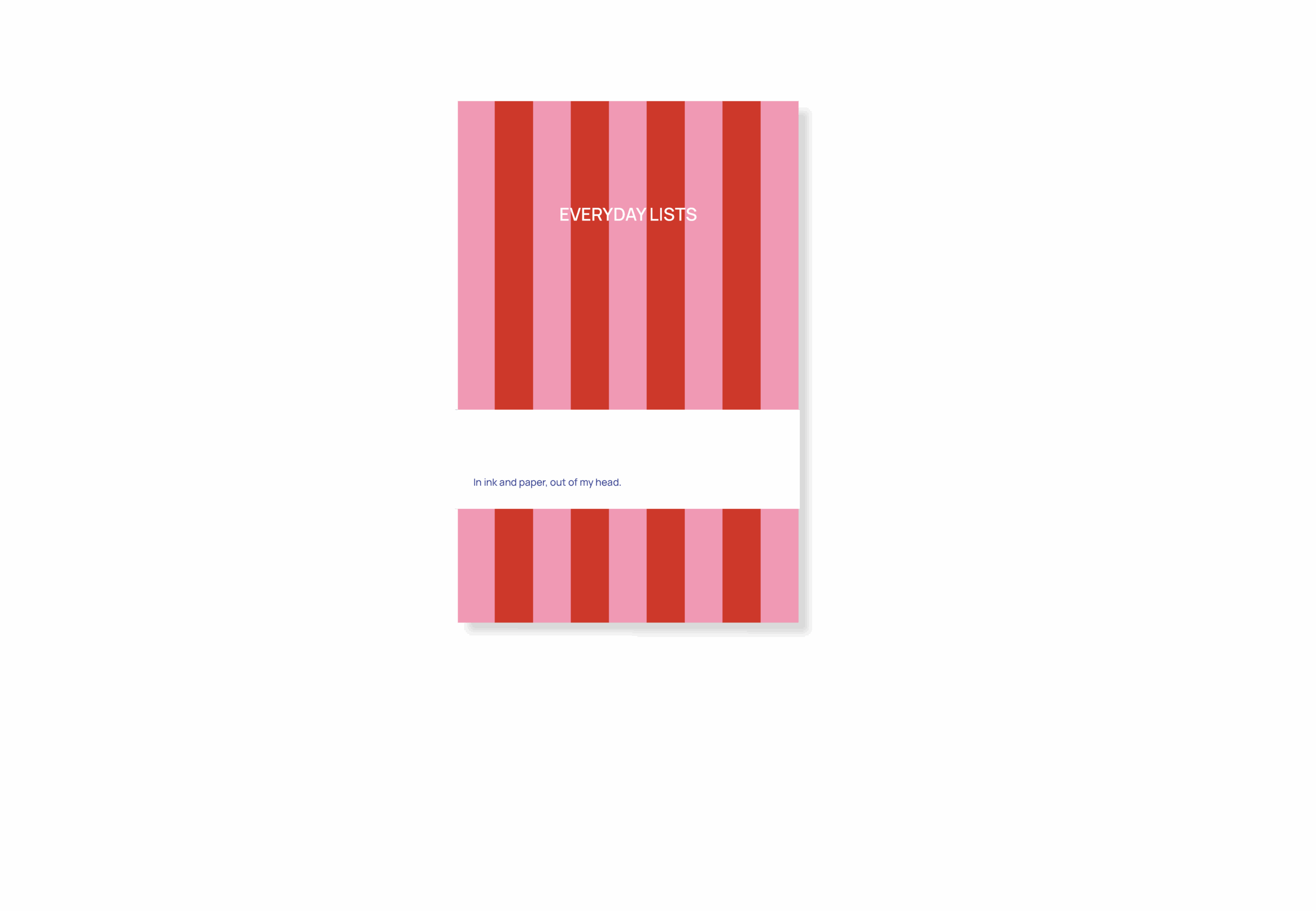 Blocco note a righe rosa e rosso
