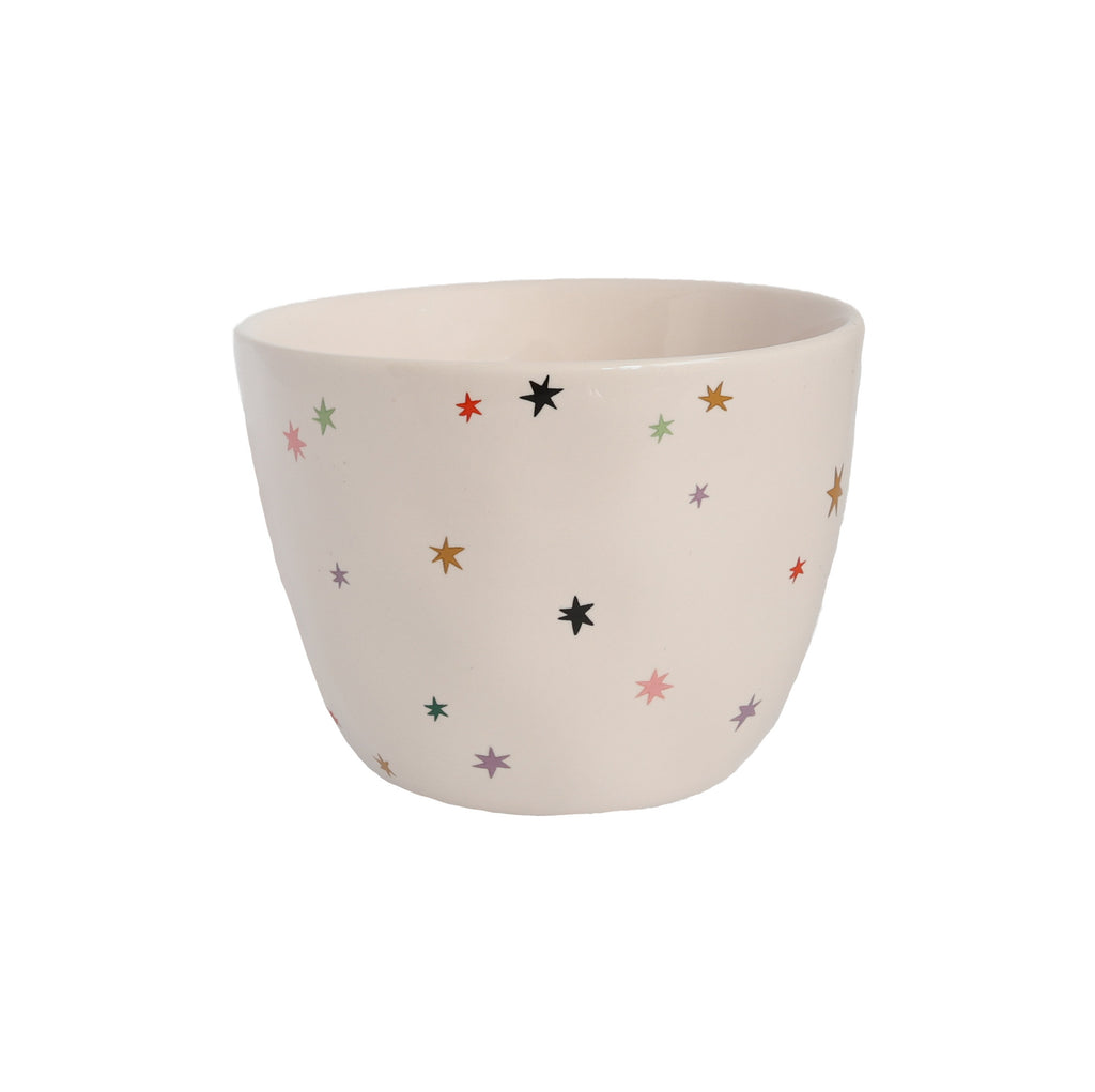 Tazza Grande in Ceramica Off-White con Stelle – 300 ml