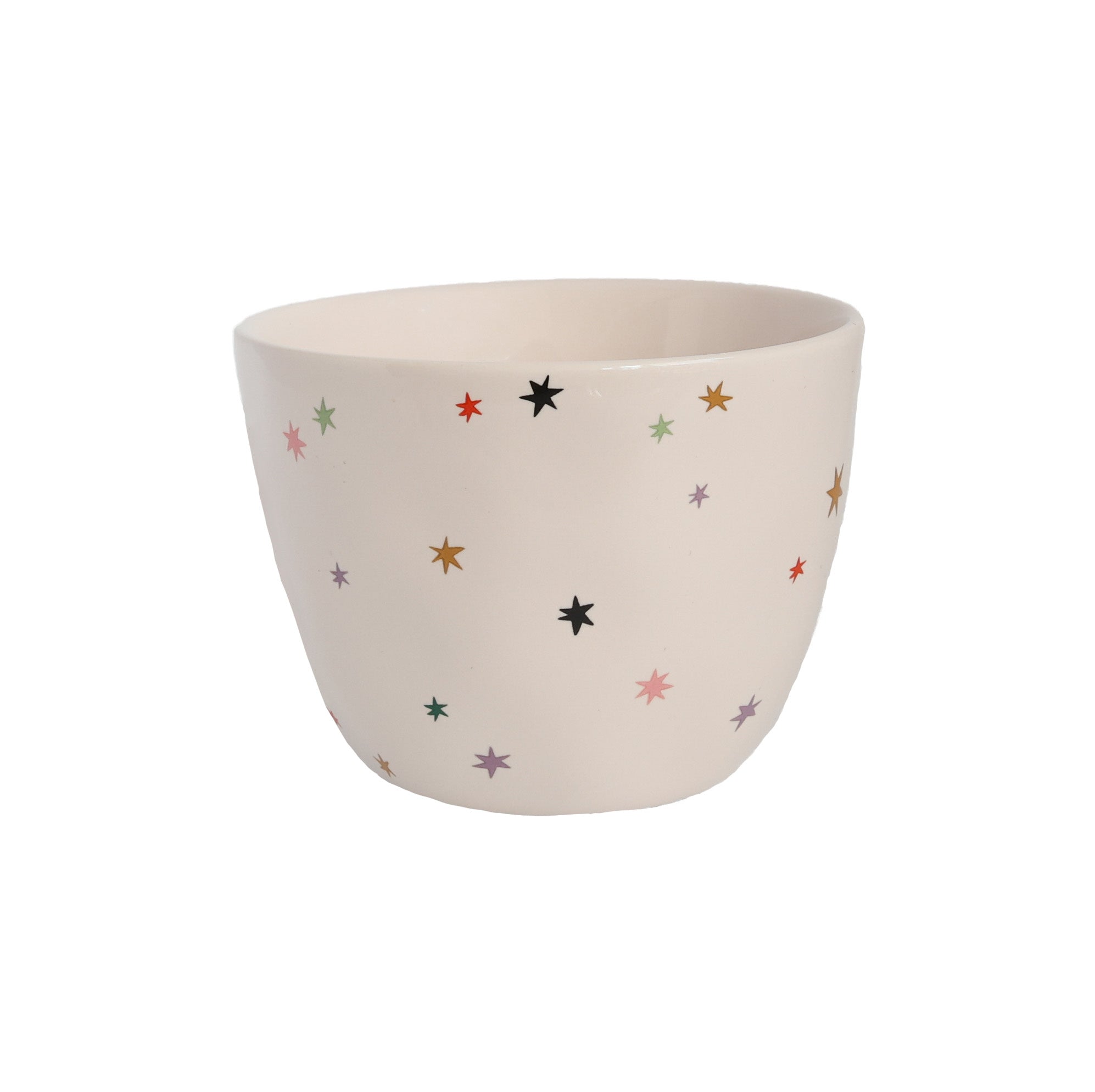 Tazza Grande in Ceramica Off-White con Stelle – 300 ml